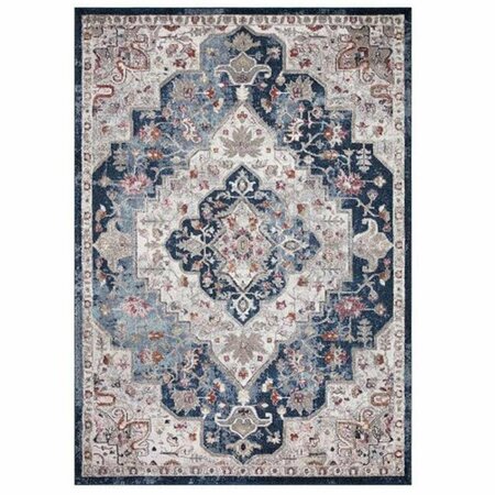 PISOS 8 x 11 ft. Montreal Medallion Area Rug - Navy PI2842738